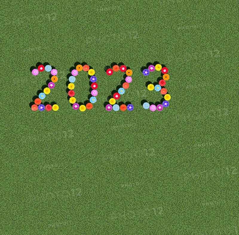 Year 2023 on clover meadow