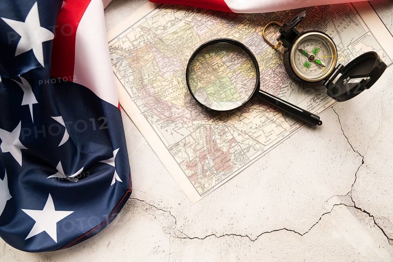 American flag map