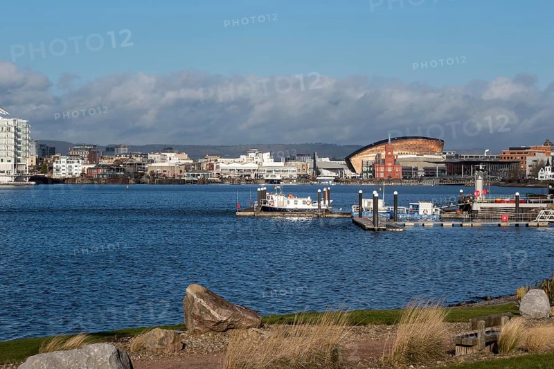 Cardiff Bay skyline in Wales, United Kingdom, Europe