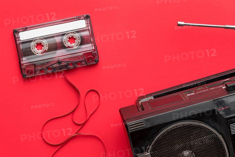 Top view cassette tape radio