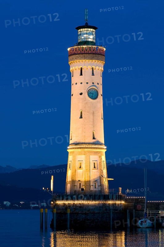 Harbour entrance, lighthouse, Lindau, Lake Constance, Bavaria, Germany, Europe