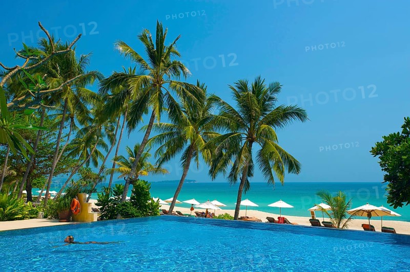 Hotel pool at Chaweng Beach, Ko Samui Island, Thailand, Southern Thailand, Resort, Asia