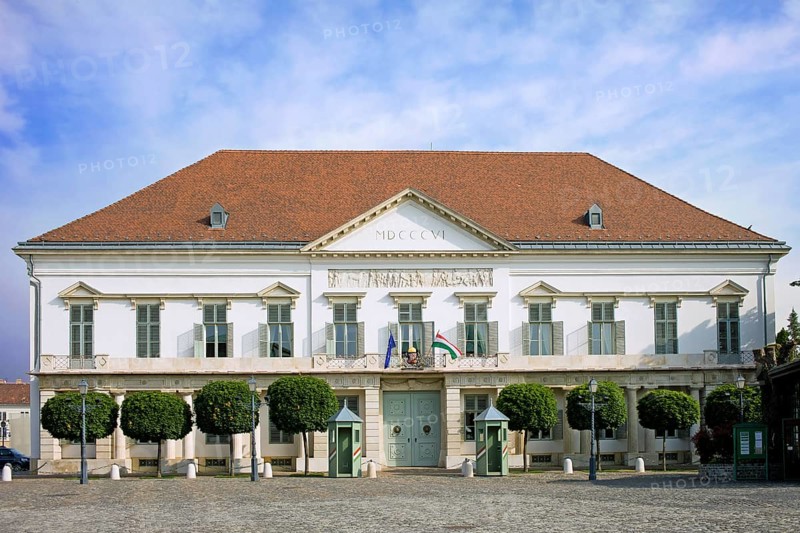 Sandor Palace from 19th century in Budapest, official residence of the President of Hungary, Neo-Classical style