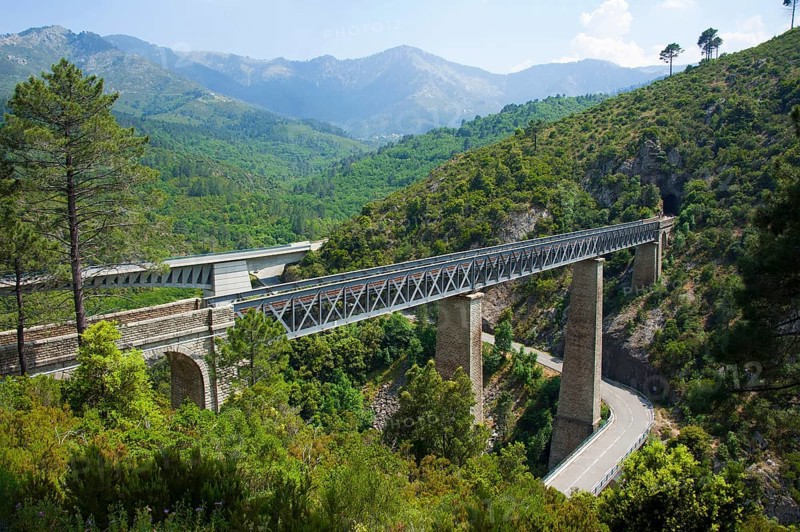 Bridges, Pont du Vecchio, Corsica, France, railway bridge by Gustave Eiffel, Europe