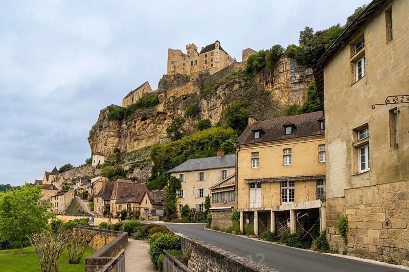 Beynac-et-Cazenac, France - 12 May, 2022: the historic and picturesque medieval village of Beynac-et-Cadenac in the Dordogne Valley