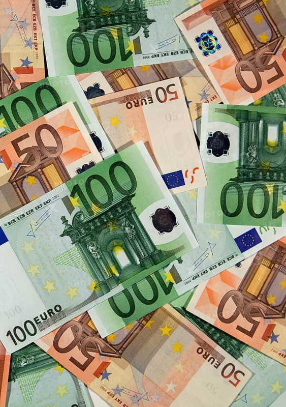 Euros Money, 50 and 100 Bank Notes