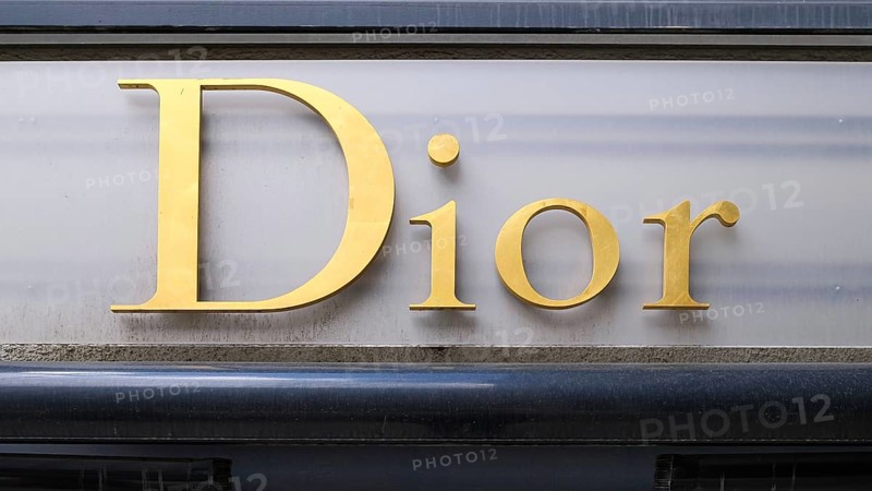 Lettering of the Dior brand, Hamburg, Germany, Europe