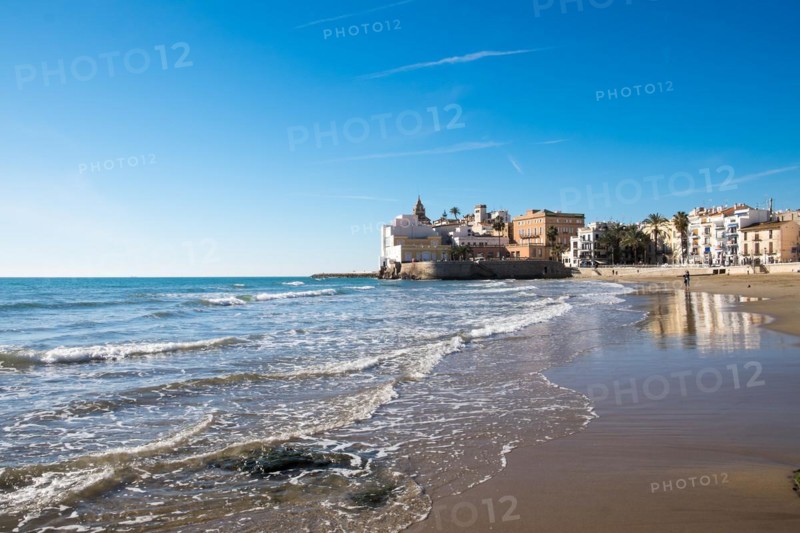 Beach in Sitges on the Spanish Mediterranean coast