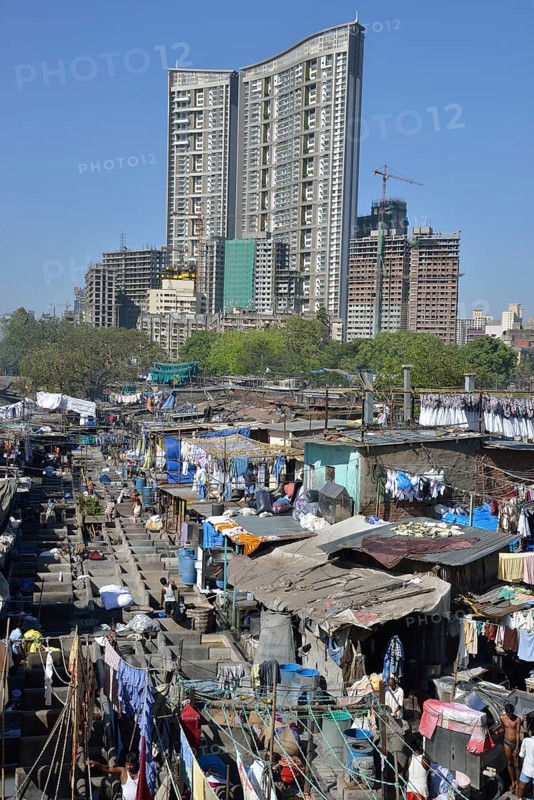 Dhobi Ghat, a central laundromat, open air wash pens, Mumbai, Maharashtra, India, Asia