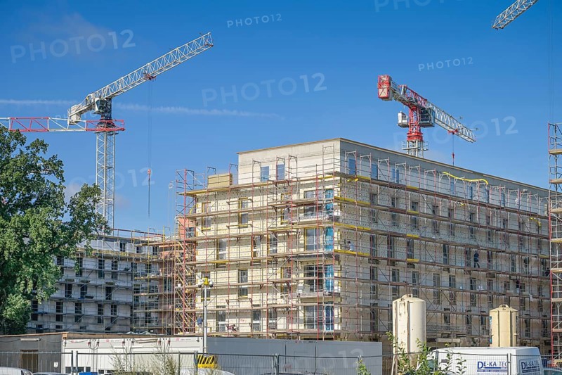 Construction site, new building, residential building, Rhenaniastraße, Dabelowseestraße, Haselhorst, Spandau, Berlin, Germany, Europe