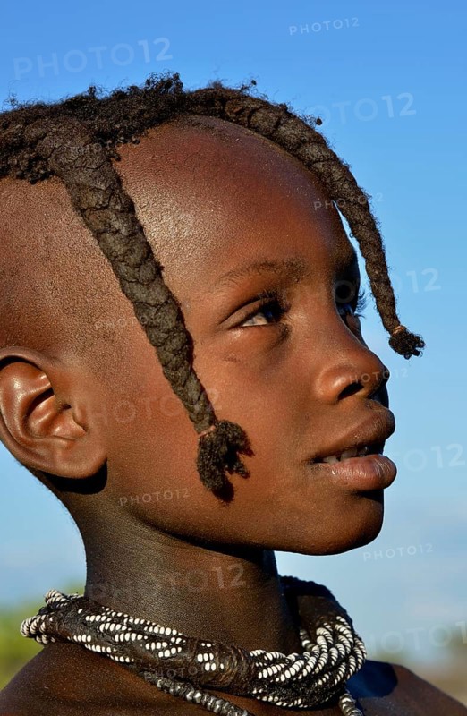 Himba girl, portrait, Omohanja, Kaokoland, Kunene, Namibia, Africa
