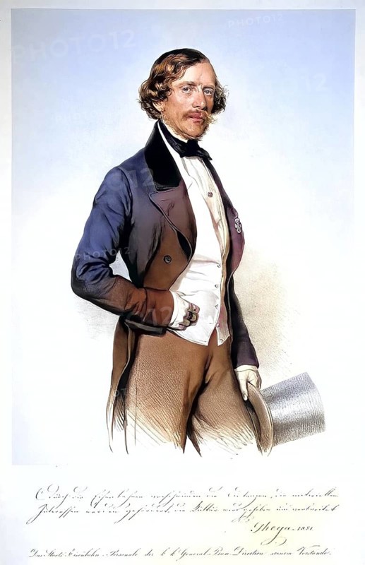 Carl Ritter von Ghega (born 10 January 1802 as Karoli de Ghega in Venice, died 14 March 1860 in Vienna) was an Austrian engineer and the builder of the Semmering Railway from Gloggnitz to Mürzzuschlag, Historic, digitally restored reproduction from a 19th century original, Record date not stated