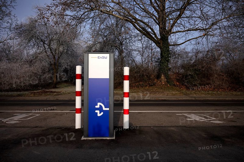 EnBW charging station for electric cars, electric filling station, e-filling station, e-mobility, unused, without e-car, Stuttgart, Baden-Württemberg, Germany, Europe