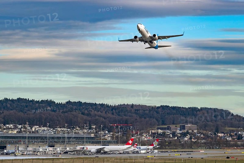 Aircraft AJet, TC-JHC, Boeing 737-800, Zurich Kloten, Switzerland, Europe