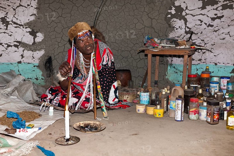 Xhosa medicine man, Xhosa Wish Doctor, Wild Coast, Eastern Cape, South Africa, Africa