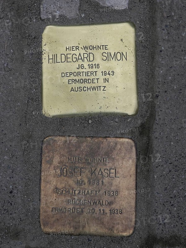 Stolpersteine freshly laid by the artist Gunter Demnig on 11/11/2021 in Magdeburg, Stolpersteine freshly laid by the artist Gunter Demnig on 11/11/2021 in Magdeburg