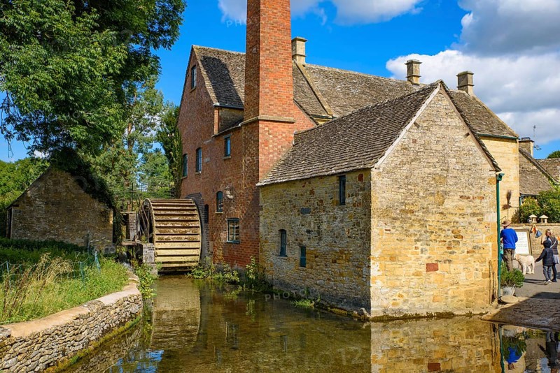 Old water mill in Lower Slaughter, a village in Cotswolds area, England, UK