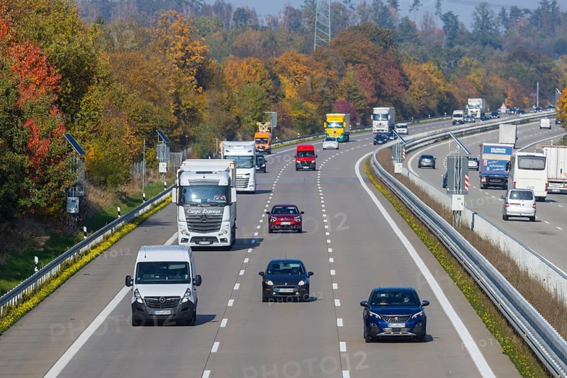 Traffic on the A4 federal motorway, A4 federal motorway, Frankenberg, Saxony, Germany, Europe