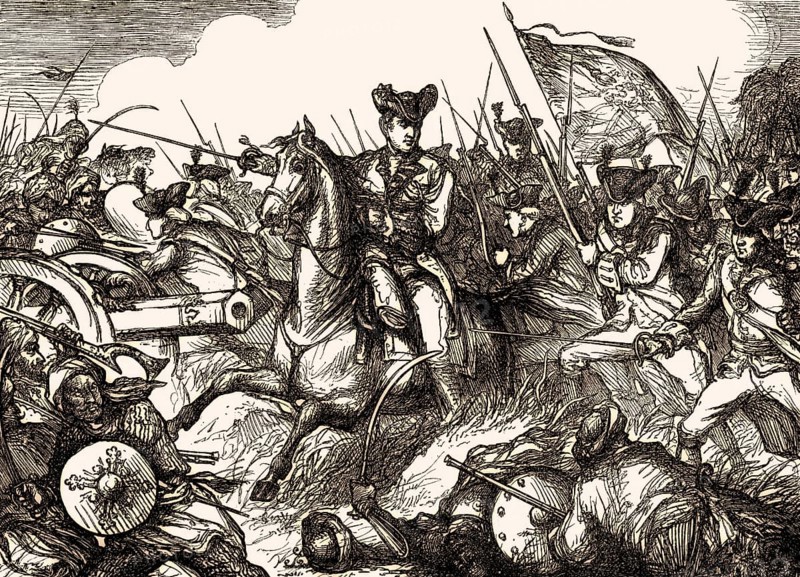 Major-General Robert Clive, Battle of Plassey, Seven Years' War, 23 June 1757, From British Battles on Land and Sea, by James Grant