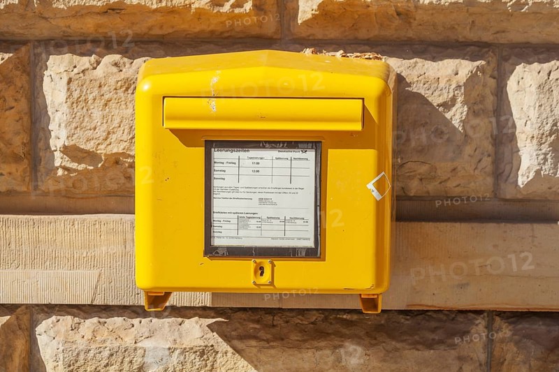 Yellow letterbox from Deutsche Post, Germany, Europe