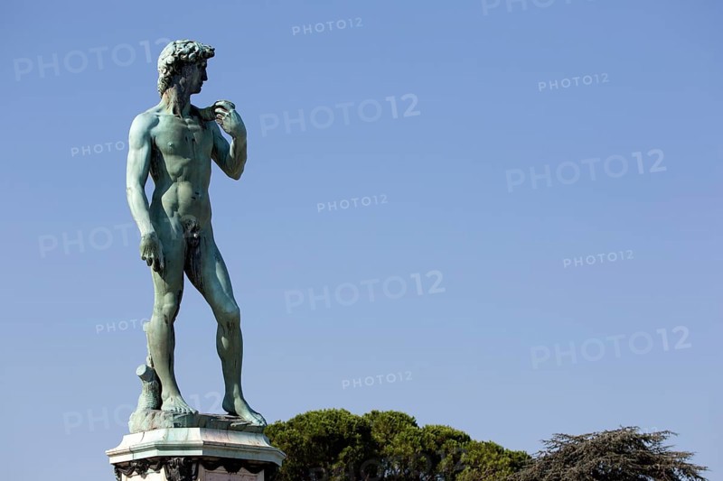 Statue of David, located in Micheal Angelo Park Florence, Italy, Europe