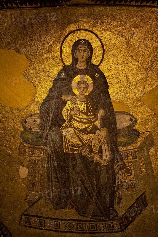 Virgin Mary and Christ Child, The Apsis Mosaic, Hagia Sophia, Istanbul, Turkey, Asia
