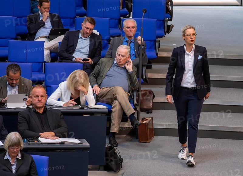 Dr Alice Weidel, left, fourth row: Dr Alexander Gauland, Germany, Berlin, 06.07.2023, Bundestag, Bundestag faction AfD, Europe