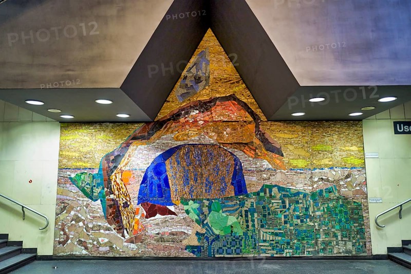 Naples Campania Italy. Artwork at metro subway station