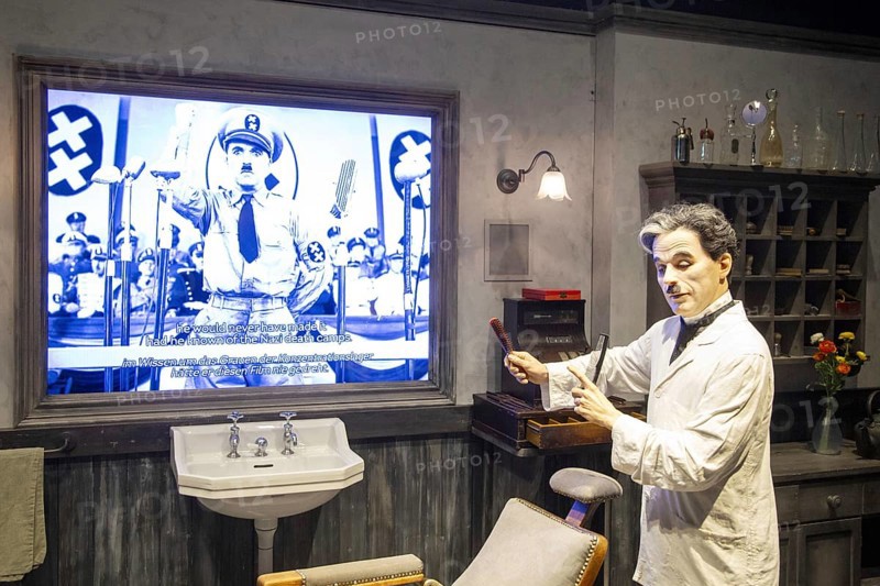Charlie Chaplin, wax figure, film The Great Dictator, Charlie Chaplin Museum, Chaplins World, Corsier-sur-Vevey, Canton Vaud, Switzerland, Europe
