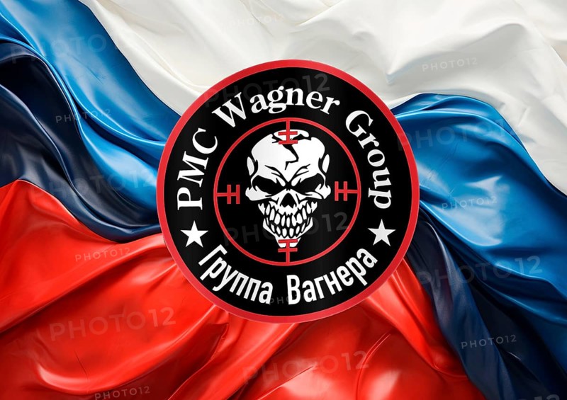 Logo of the Wagner Group by Yevgeny Prigozhin on Russian national colours, AI generated