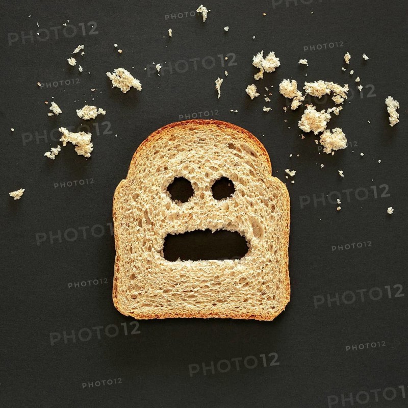 Top view bread expressing feeling