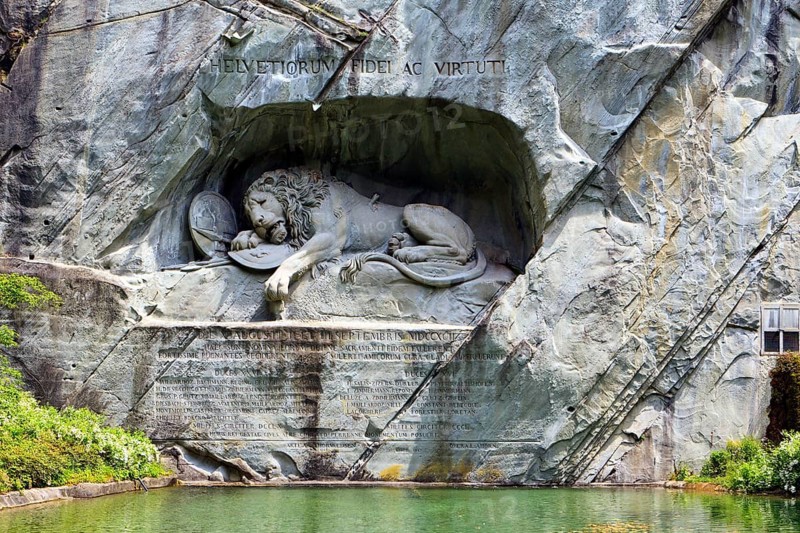 Dying Lion Monument, Glacier Garden, Lucerne, Switzerland, Europe