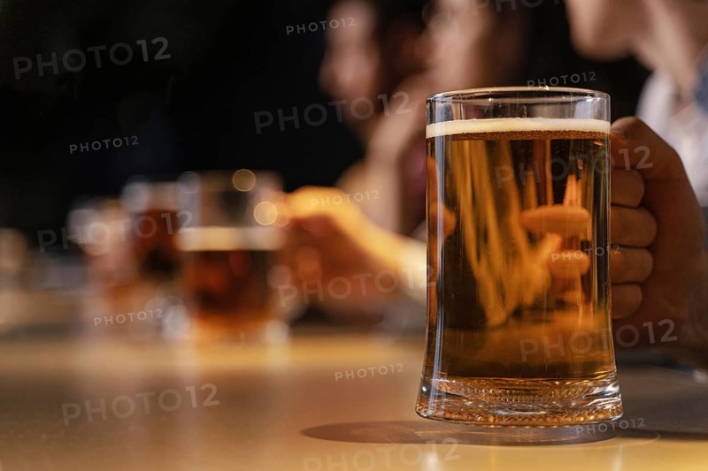 Close up hand holding beer mug. Resolution and high quality beautiful photo