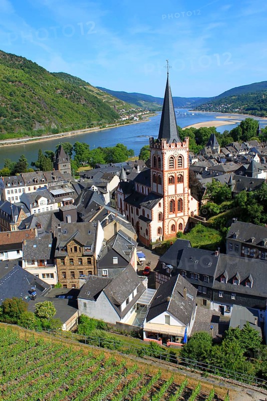 Rhine Valley, Bacharach, World Heritage Cultural Landscape Upper Middle Rhine Valley, Rhineland-Palatinate, Germany, Europe