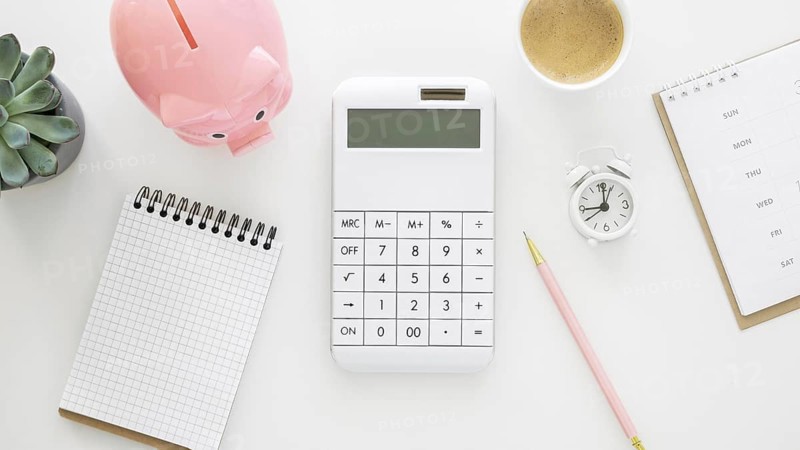 Finance elements arrangement with empty notepad calculator. Resolution and high quality beautiful photo