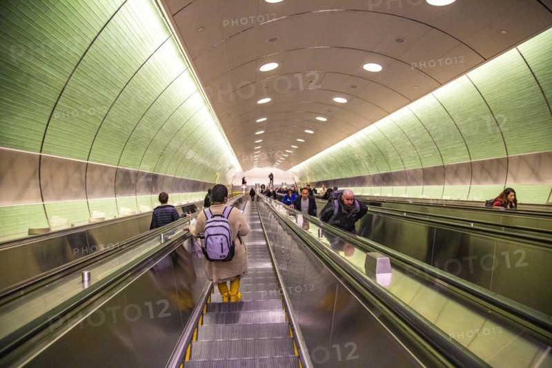 Escalator at Grand Central Station, New York's main railway station, Midtown Manhattan, New York City, USA, North America
