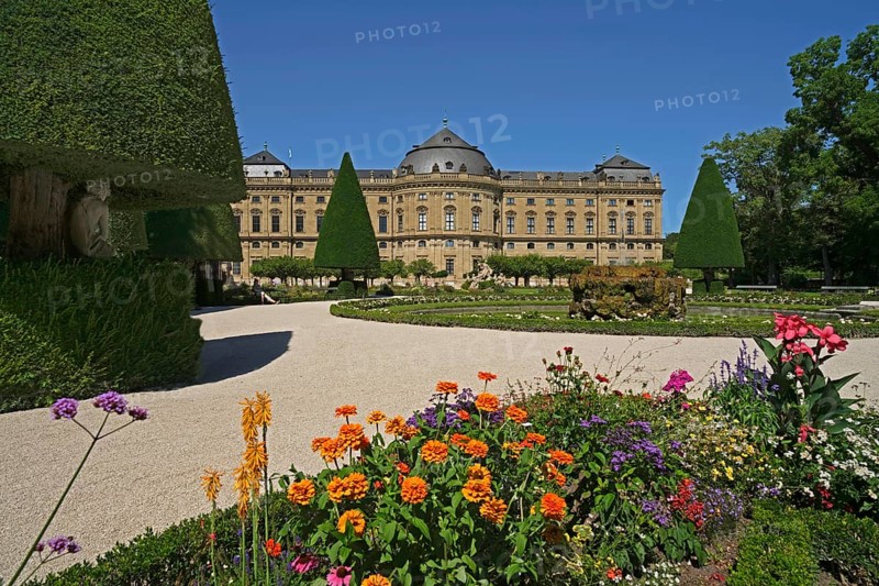 Palace Park, Fountain, Residence, Würzburg, Bavaria, Germany, Europe