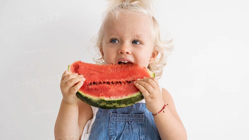 Adorable baby playing with food 2