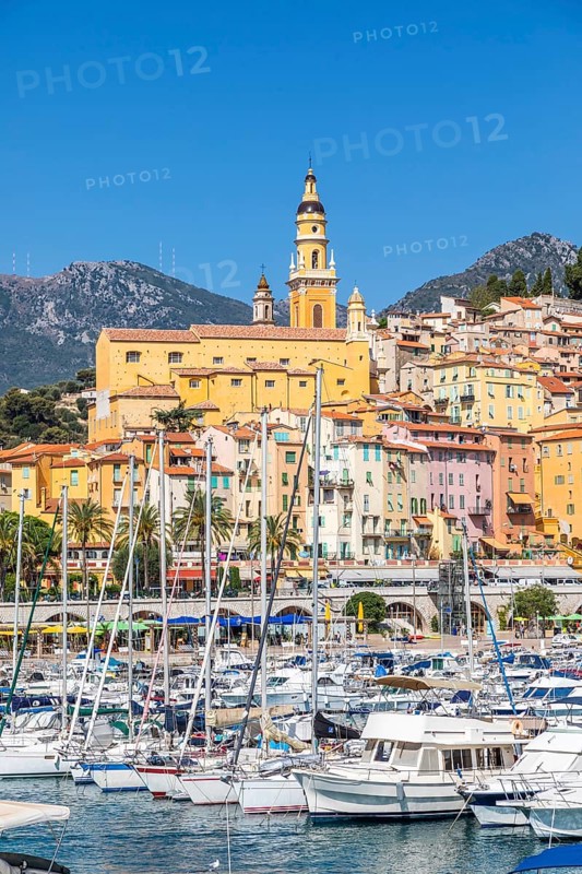 Menton, France - circa August 2021: view of the French Riviera, named the Coast Azur, located in the South of France