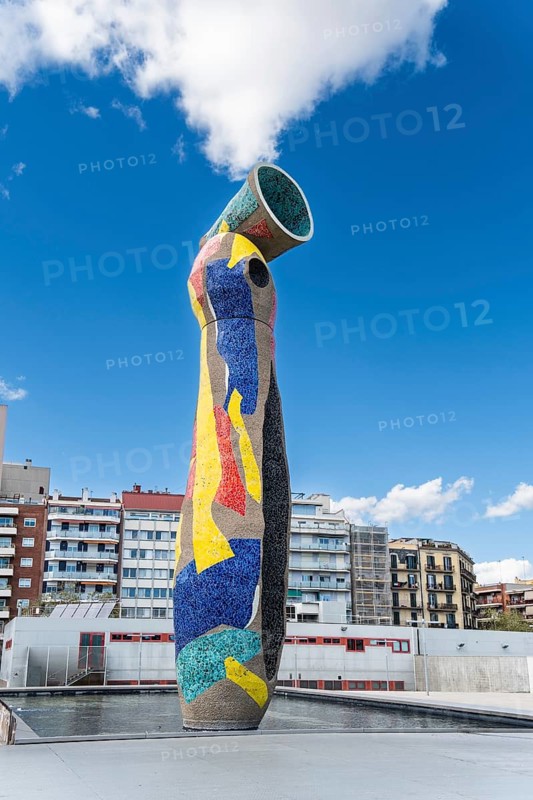Woman and bird, Dona i Ocell, sculpture by Joan Miró at Park Miró in Barcelona, Spain, Europe