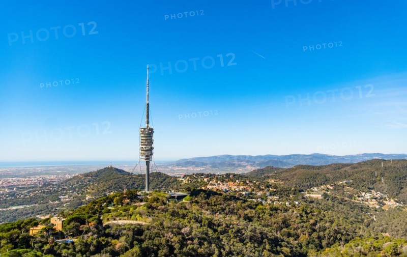 Torre de Collserola television tower on the Tibidabo in Barcelona, Spain, Europe