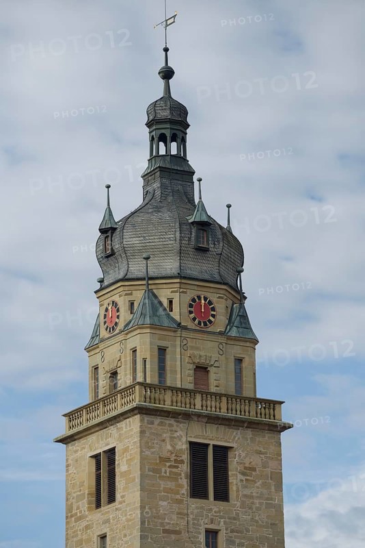 Town church, church tower, tower, church, old town, Hohenlohe, Heilbronn-Franken, Baden-Württemberg, Germany, Europe