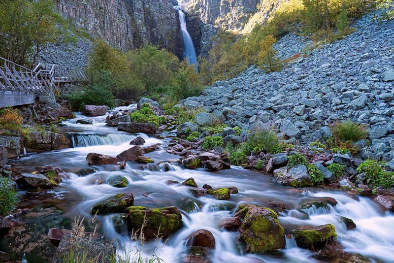 Njupeskär, the highest waterfall in Sweden, Fulufjället National Park, Dalarnas län, Dalarna County, Sweden, Europe
