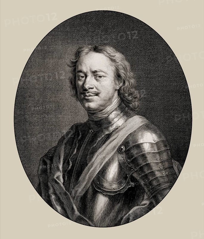 Portrait of Peter the Great, Peter I or Pyotr Alexeyevich Romanov, 1672-1725, Emperor of the Russian Empire, digitally optimized