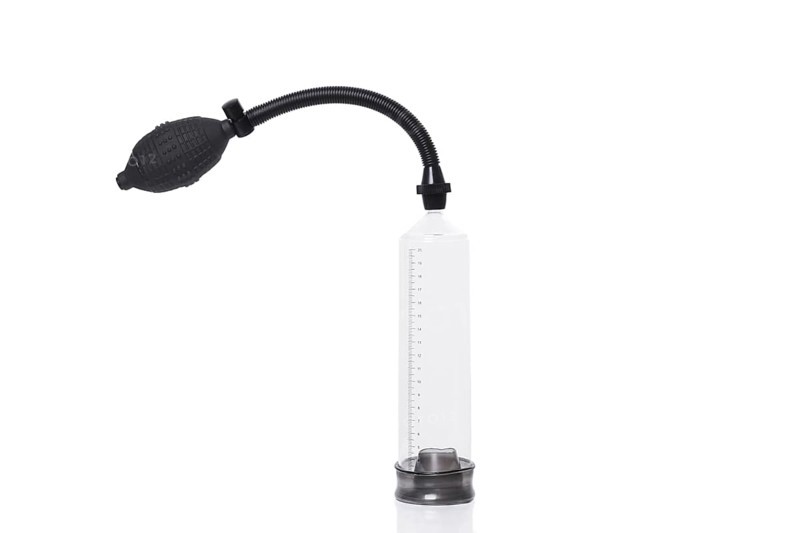 penis pump or vacuum erection device on white background