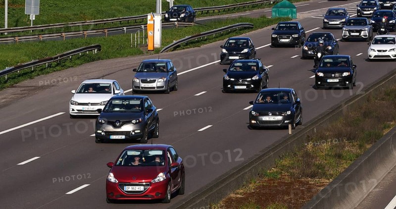 Traffic Jam on Highway A4 near Paris, Car Traffic, France, Europe