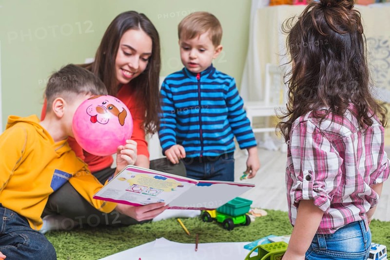 Woman reading stories children