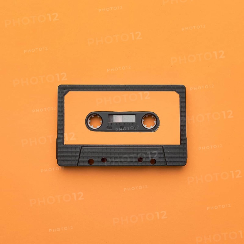 Vintage cassette tape orange background. Resolution and high quality beautiful photo