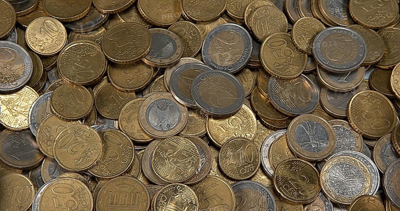 Euro Coins Falling
