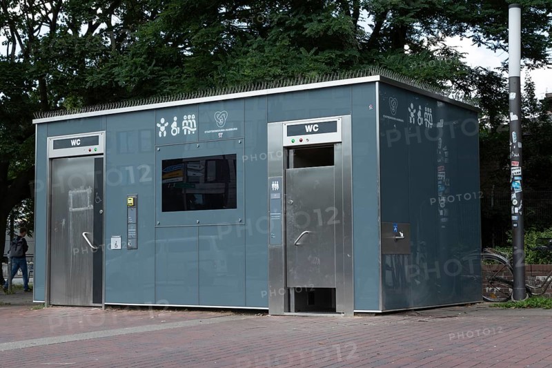 Public toilet block at the Planten un Blomen park in Hamburg, Germany, Europe